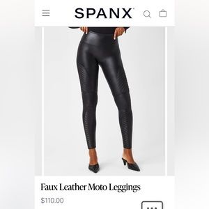 SPANX Faux Leather Moto Leggings